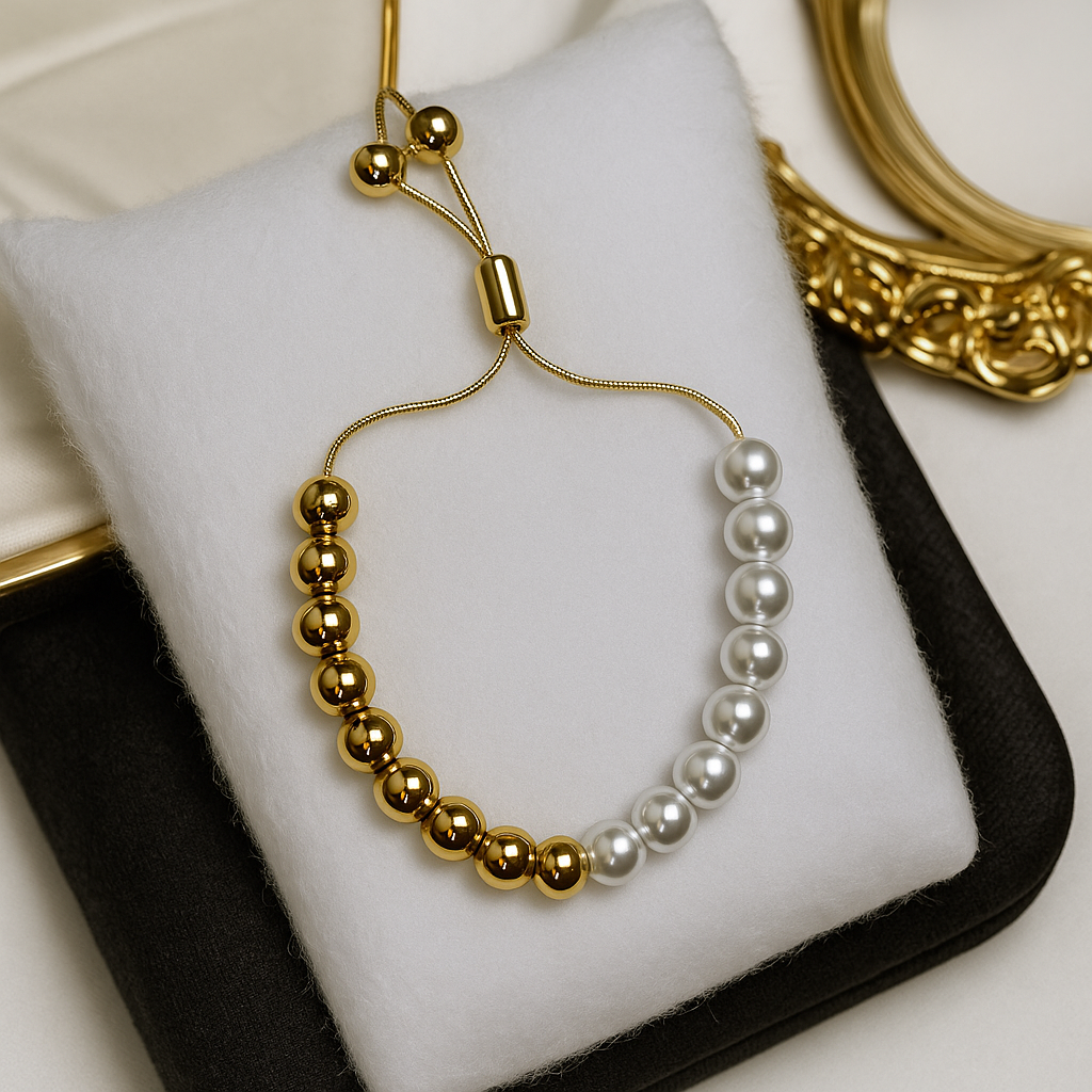 White Glam Armband 8mm
